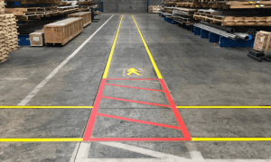 Walkway marked in a factory